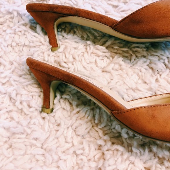 FSJ Shoes Brown Satin Heel With Front Strap - Picture 4 of 13